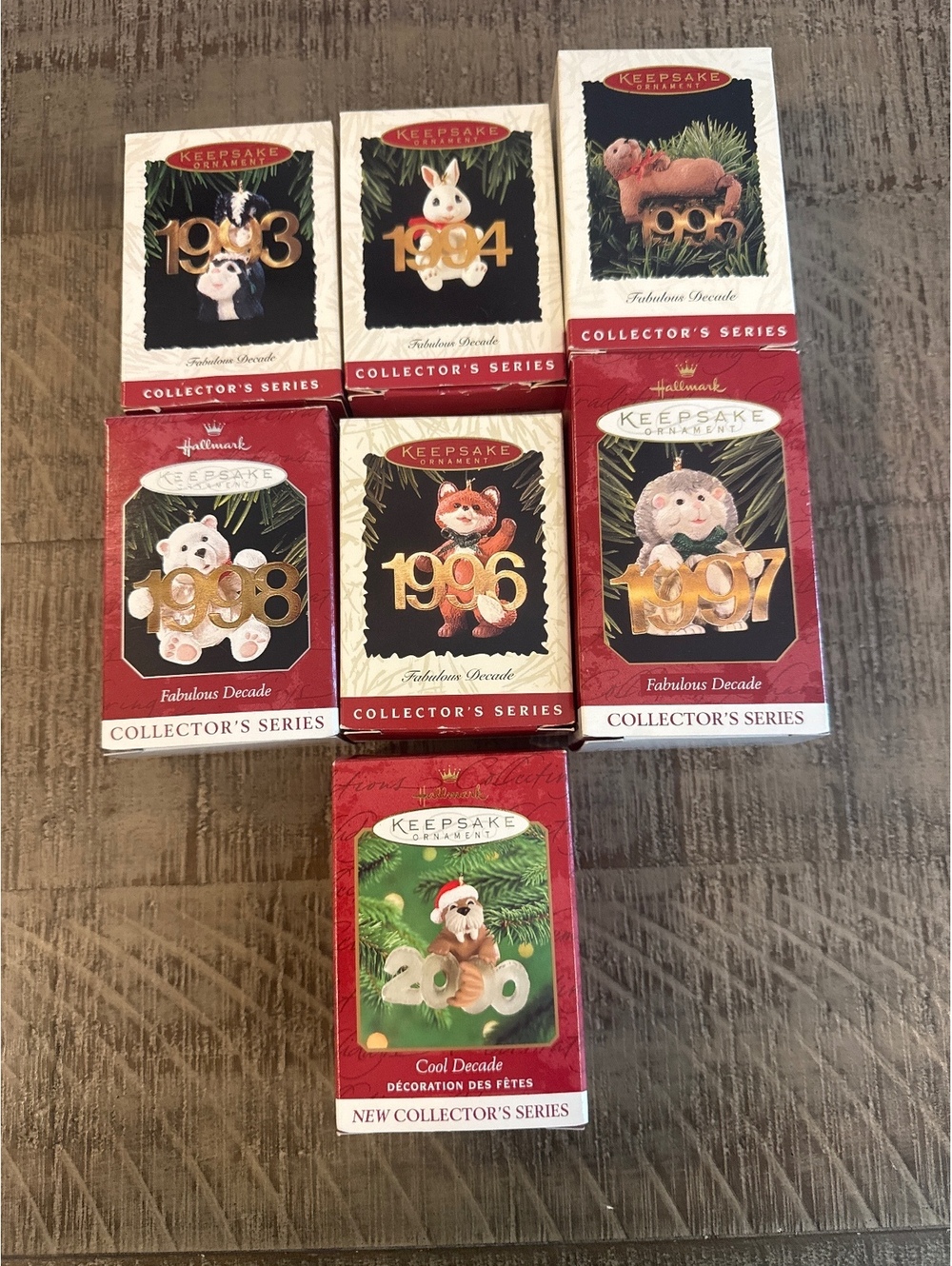 Hallmark Keepsake Fabulous Decade 1993-1998 + Cool Decade 2000 Lot 7 Boxed